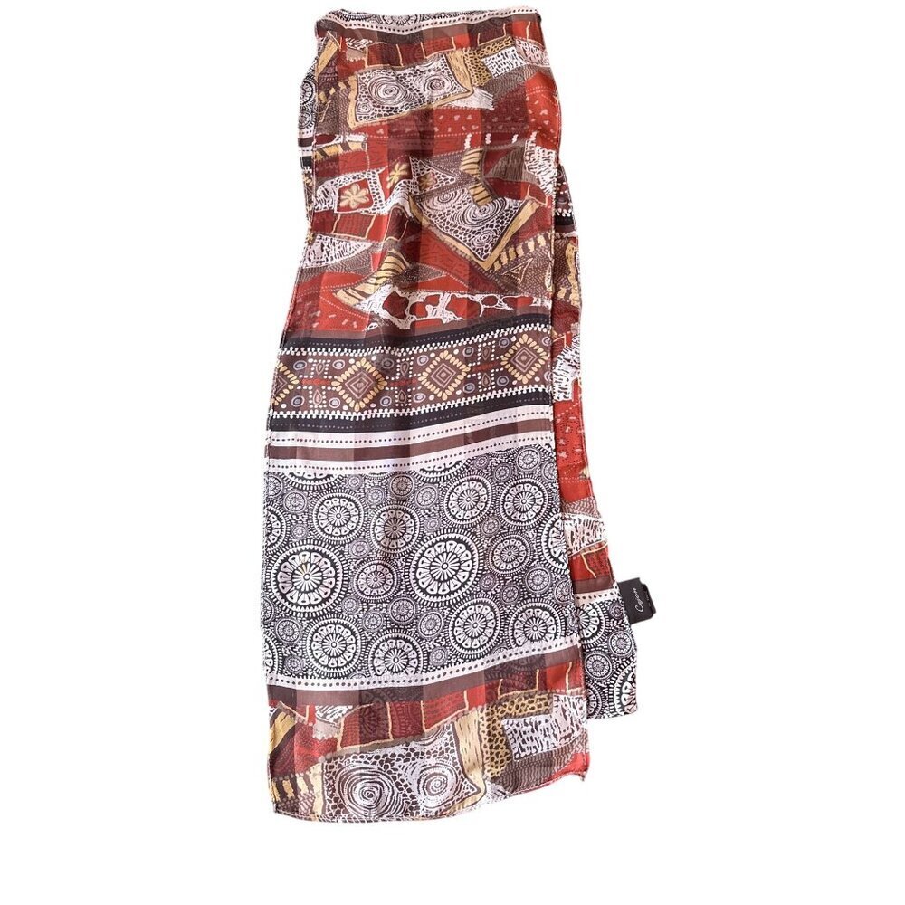 Vintage Cejon‎ 100% Silk Scarf With Geometric Pattern